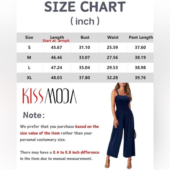 NEW Women's Solid Color Jumpsuit Spaghetti Strap Romper Wide Leg Loose Long Pant - Picture 5 of 5